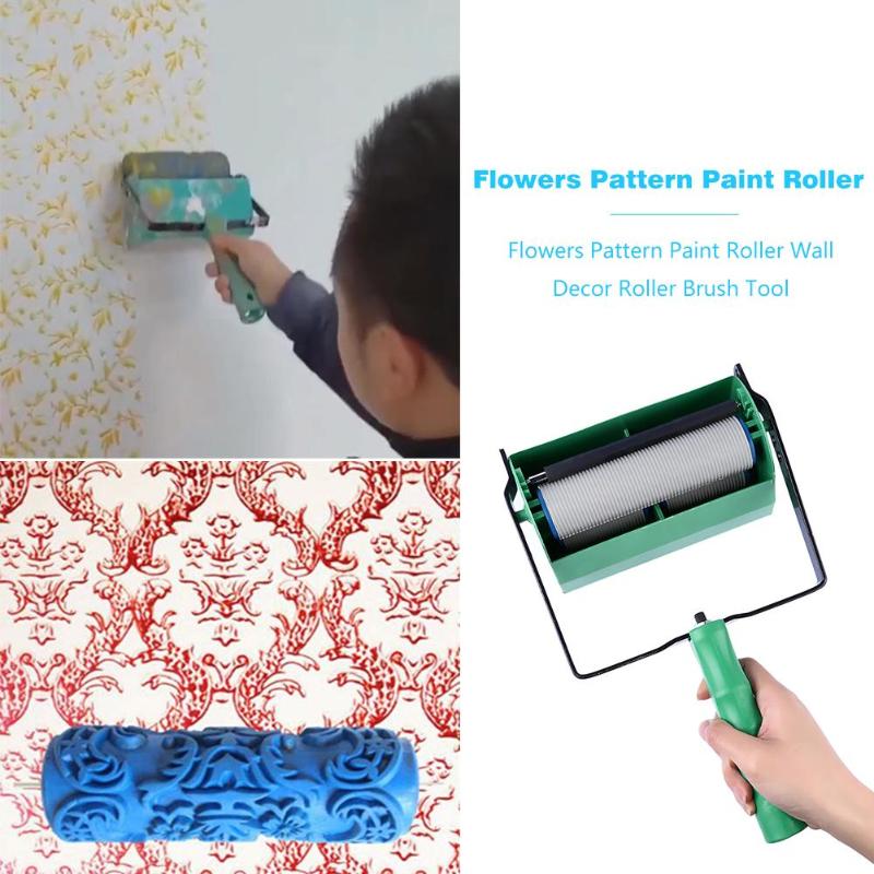 5 inch Flowers Pattern Paint Roller Wall Decoration Roller Art Brush Tool Liquid Wallpaper Roller Printing Machine Beauty