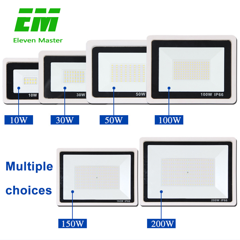 220V 10/20/30/50/100W Waterproof IP66 LED Floodlight Landscape Outdoor Flood Light Lighting Lamp Square Garden Spot ZFG0012