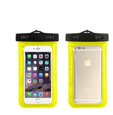 Lanyard Swimming Bag Waterproof Mobile Phone Pouch Smartphone Sealed Pack Swimming Pool Beach On Sea Diving Storage Bag: Yellow