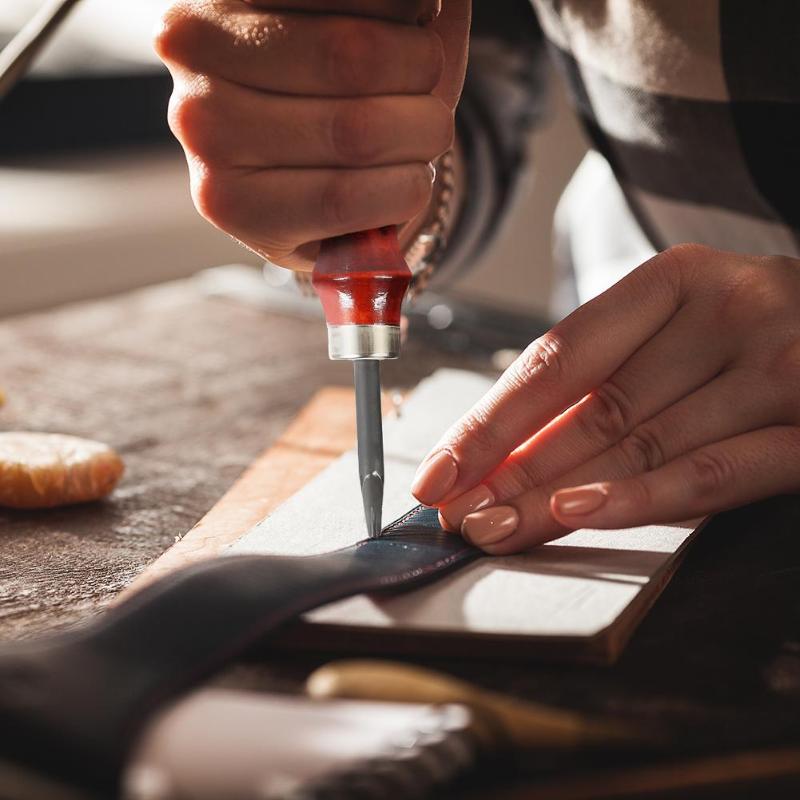 0.8/1/1.2mm Sharp Leather Edge Beveler Skiving Tools Wood Handle Leather Edge Cutter Leathercraft DIY Cutting Tool