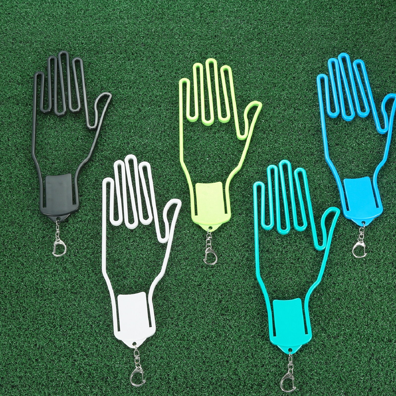 1Pc Golf Handschoen Houder Plastic Handschoen Rack Droger Hanger Brancard 5 Kleuren Golfer Tool Accessoires Met Sleutelhanger