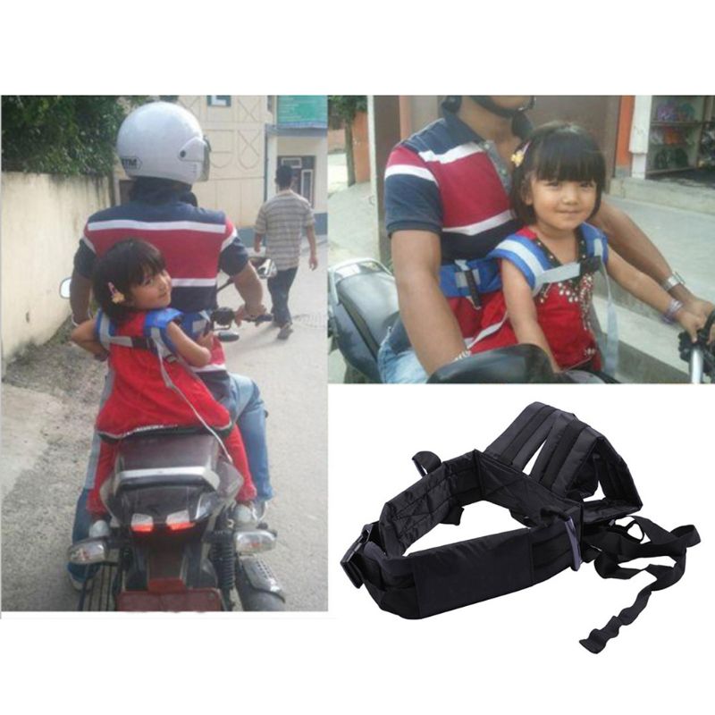 Ceinture de sécurité de moto avec sac de rangement, sangle de poignée de  maintien de siège arrière, bande de coulée réglable SFP pour enfants