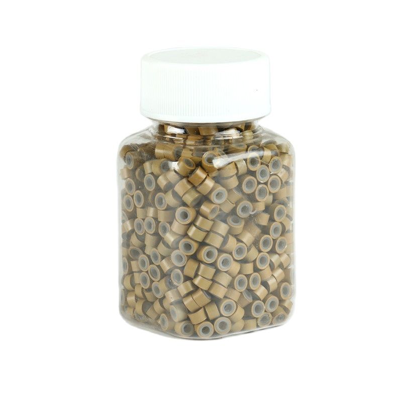 3000 stk 5.0*3.0*3.0 mm mikroring med silikone silikone mikroperler til mikroring hårforlængelse