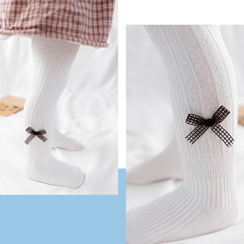 Cor sólida bebê menina collants bonito bowknot crianças meia-calça algodão macio bebê menina coisas primavera outono infantil criança meias