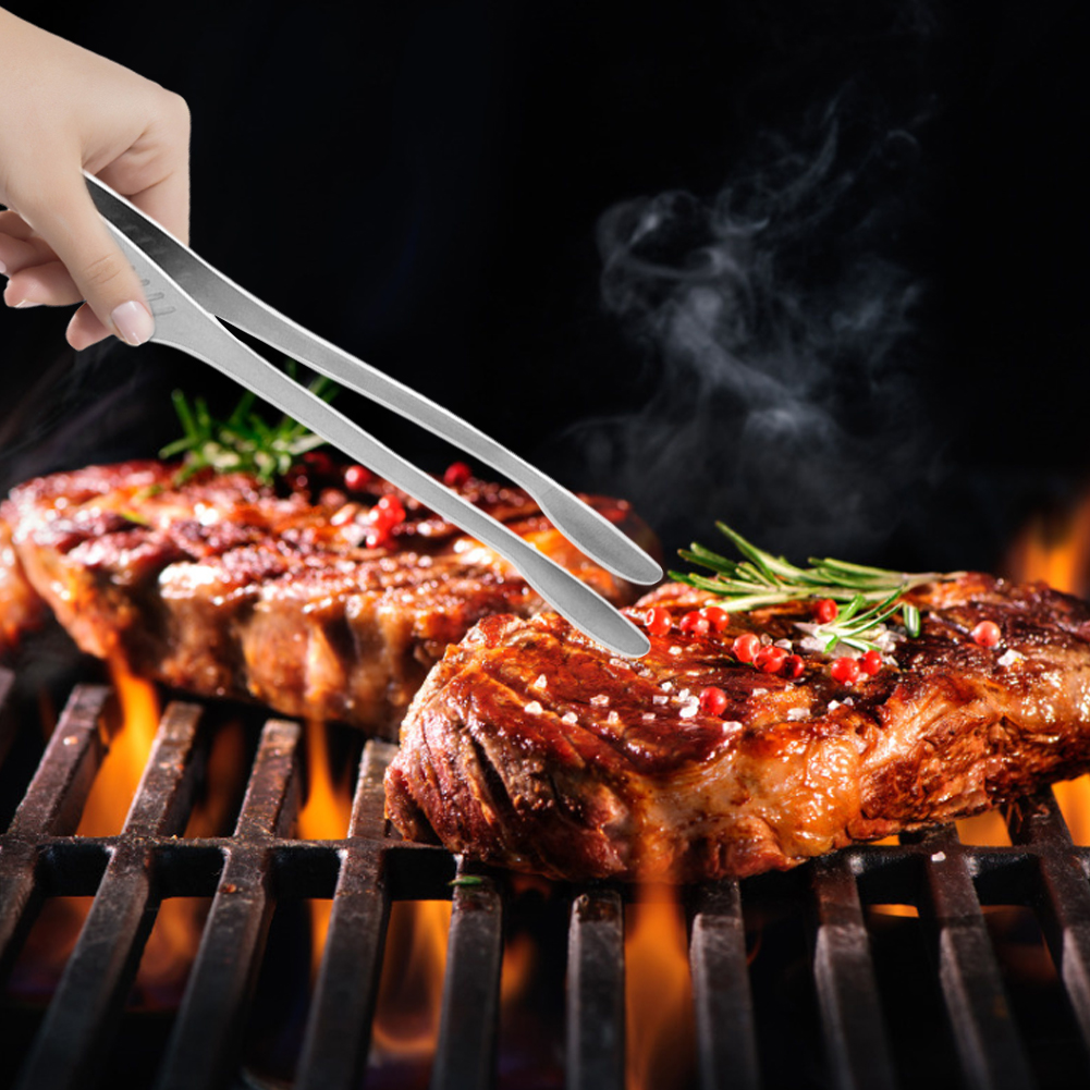 Edelstahl Tischplatte Zangen Lebensmittel Gemüse Stäbchen Zange Bequem Gegrilltes Fleisch Steak Clip Grill Ätherisches Werkzeug