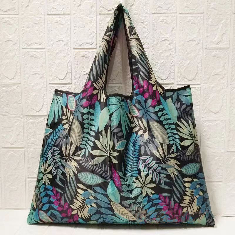 Pocket Tote Women Bag Eco-Friendly Folding Shopping Bag Reusable Portable Shoulder Handbag for Travel Supermarket: VIOLET/紫罗兰