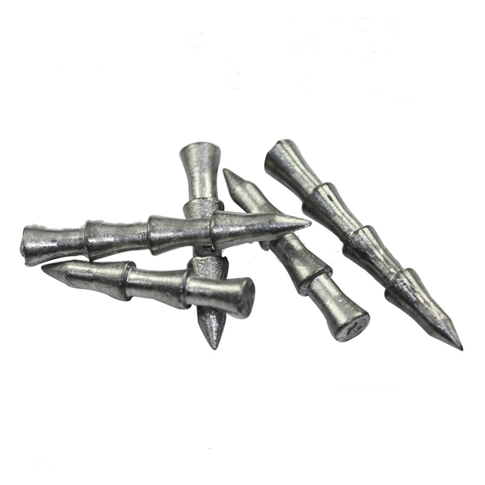 10 20 30 stuks/lot bovenwater vislood loodjes inzetstuk lood spijker vislokmiddelen gewicht vislood 1g 1.5g 2g