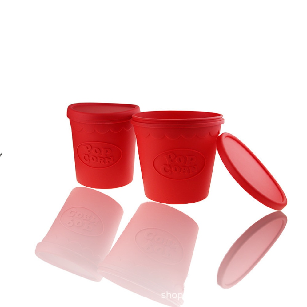 Popcorn Microwave Silicone Foldable Red Kitchen Easy Tools DIY Popcorn Bucket Bowl Maker With Lid bowls