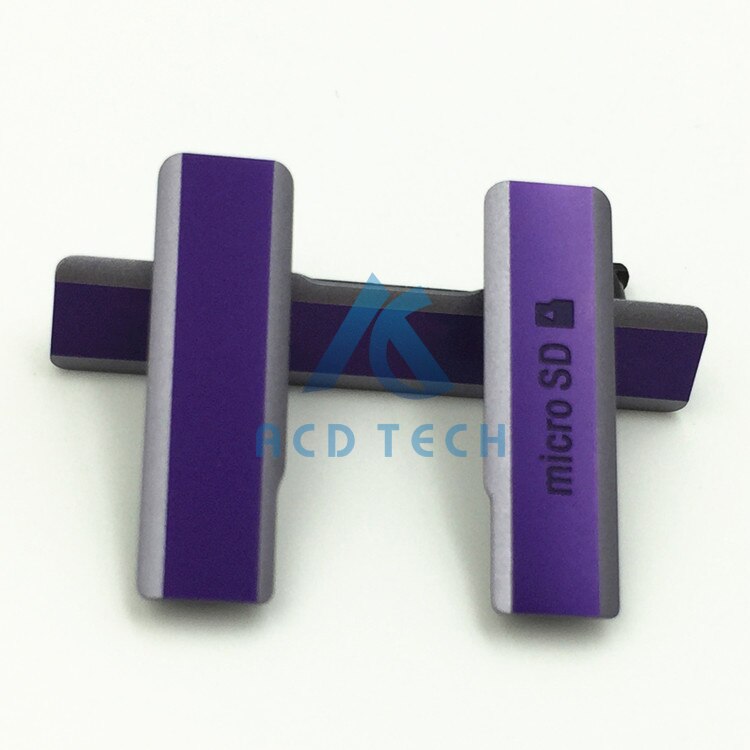 100% Original puerto de carga USB tapa del enchufe del polvo + Puerto Micro SD + ranura del Puerto de la tarjeta SIM impermeable para sony Xperia Z1 L39H C6903