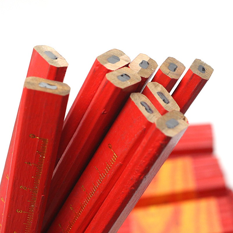 3/5/10 Stück achteckiges quadratisches rotes Bleistift-einstellen für Schreiner, Holzbearbeitung, Zeichenwerkzeuge, Zimmerei-spezifischer achteckiger quadratischer Bleistift