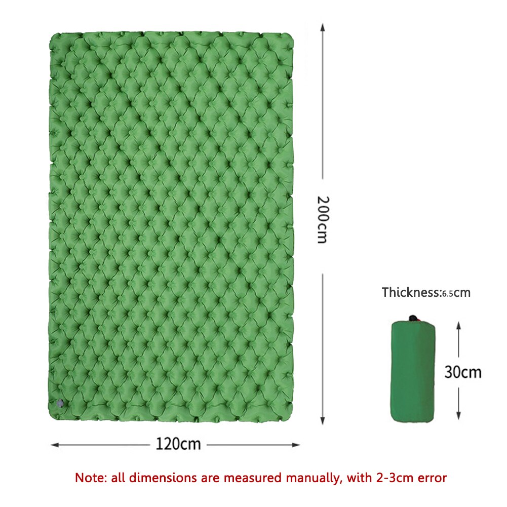 Inflatable Camping Sleeping Pad Outdoor Hiking Air Mattresses Mat Furniture Bed Travel Ultralight Cushion Trekking Accessories: Military green