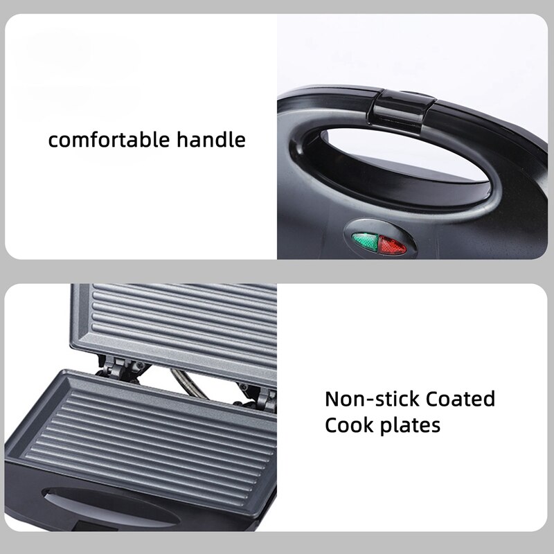 Panini Press Sandwich Maker Bread Oven Electric Grill Meat Steak Breakfast Machine Frying Pan Barbecue Plate
