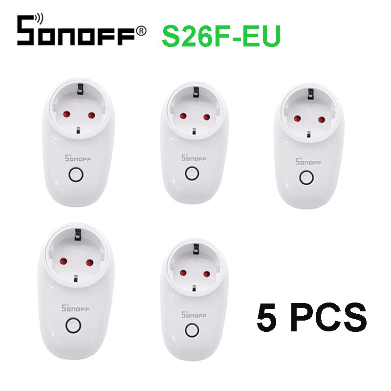SONOFF S26 Wifi Smart Steckdose EUEU F Stecker 220V Drahtlose Fernbedienung Power Steckdose Licht Schalter Timer 10A alexa Google Hause