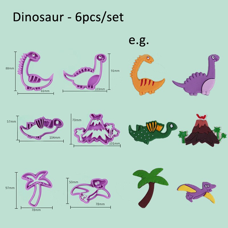 1Set Dier Bladeren Cookie Mold Dinosaurus Biscuit Cutter Food Grade Plastic Diy Bakken Tools Voor Jungle Verjaardag Cupcake Benodigdheden: Dinosaur C