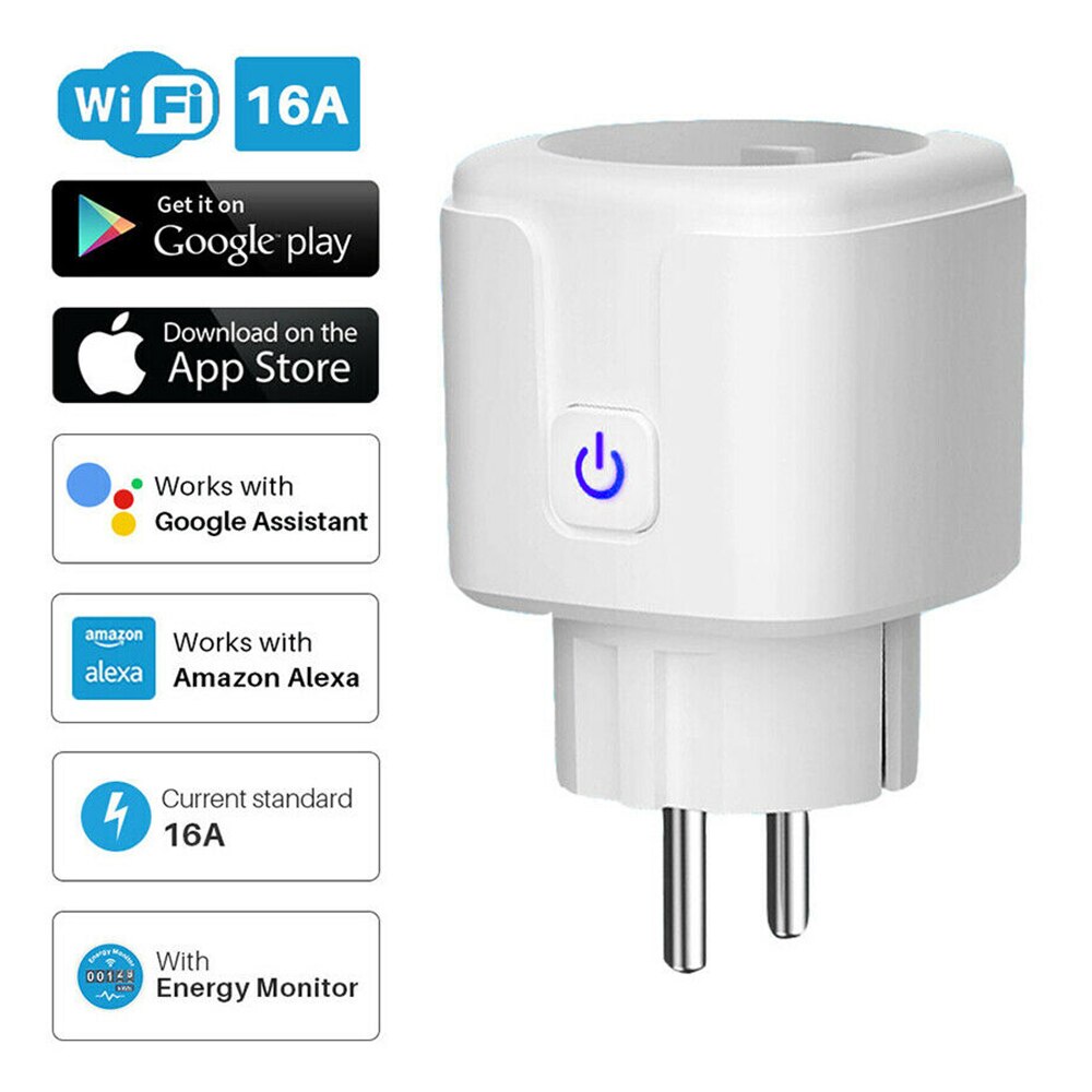 Smart WiFi Plug Adaptor 16A Remote Voice Control P... – Vicedeal