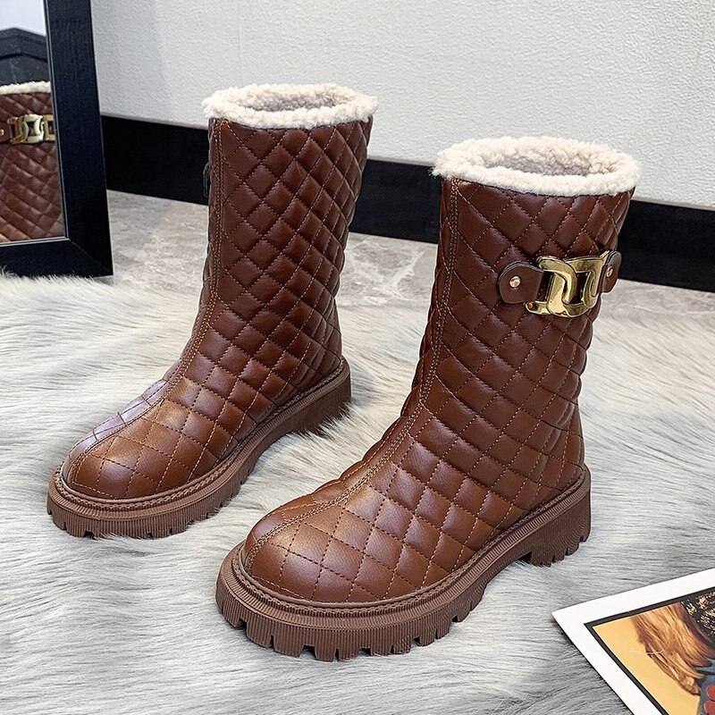 Winter Vrouwen Martin Laarzen Antislip Plus Fluwelen Dikke Warme Katoenen Schoenen Snowboots Wilde Dikke Zool Chelsea korte Laarzen