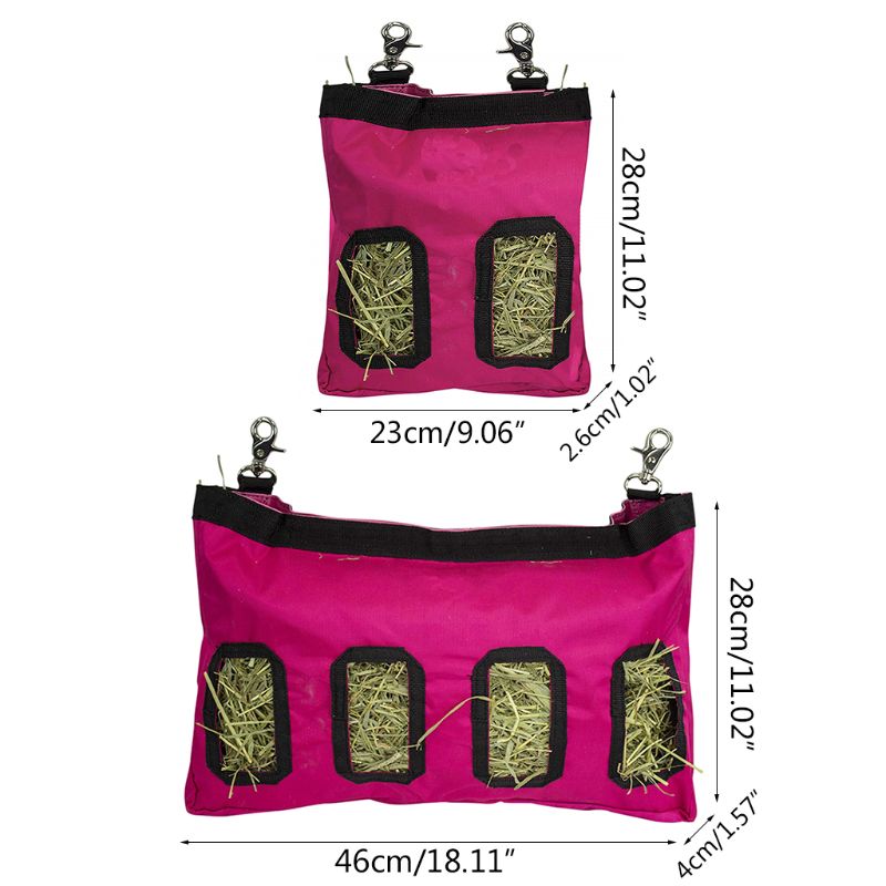 Hay Bag Hanging Feeder Holder Feeding Dispenser Container for Small Animals Pet M68E