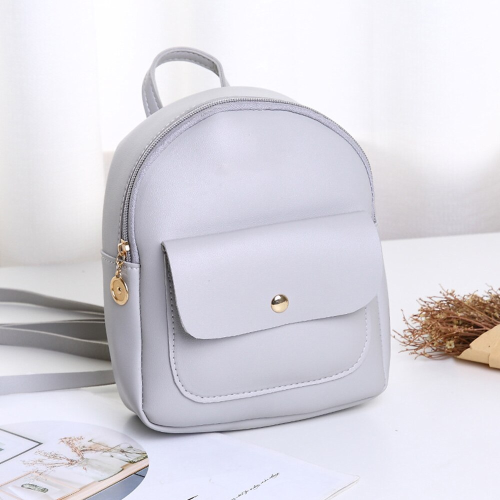 Mini Frauen Schultern Kleine Rucksack Geldbörse Brief Geldbörse Handy Einfache Damen Reisetasche Student Schule Rucksäcke: Grau