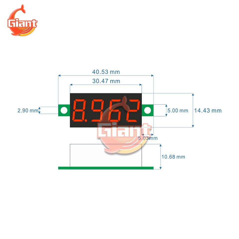 4 Bit 0.36 inch Mini Digital Voltmeter Volt Voltage Meter LED Panel Electric Voltage Tester 3 Wires DC 0-100V 12V DC Voltmeter