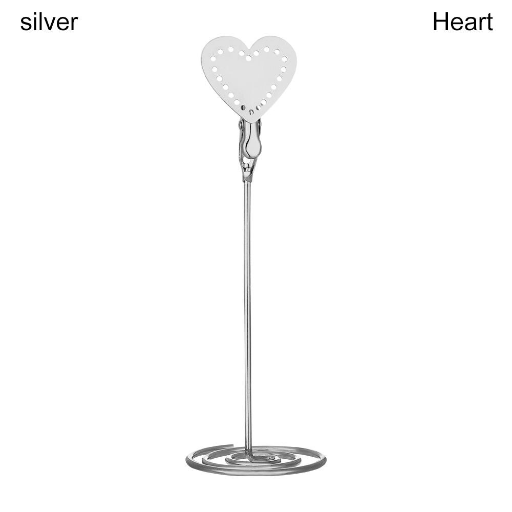 Note Holder Photo Holder Stands Table Number Holders Paper Menu Clips Place Card Moon Stars Shape Message Clip: S-Heart