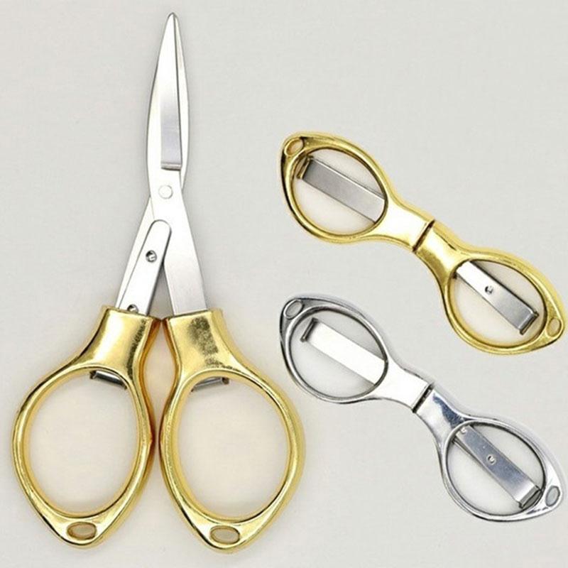 Stainless Steel DIY Sewing Folding Scissors Pocket Travel Small Cutter Crafts Multitool Acissors Mini Foldable Cutter