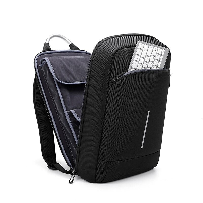 Eurcool Dunne Zakelijke Laptop Backpack15.6-Inch Kantoor Werk Mannen Rugzak Unisex Zwarte Slanke Rugzak Super Licht Pakket