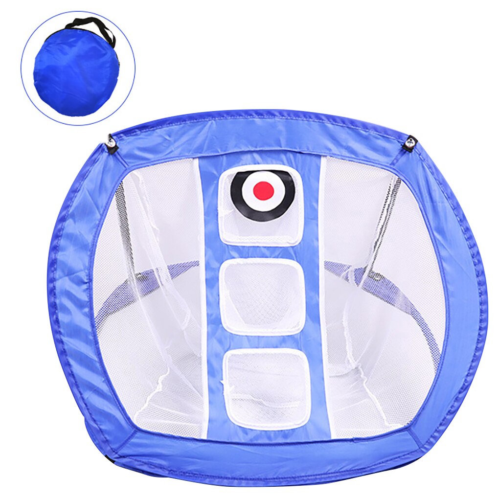 Golf Chipping Net Portable Folding Swing Practice Hitting Mesh for Indoor Outdoor with Storage Bag, Blue: 02