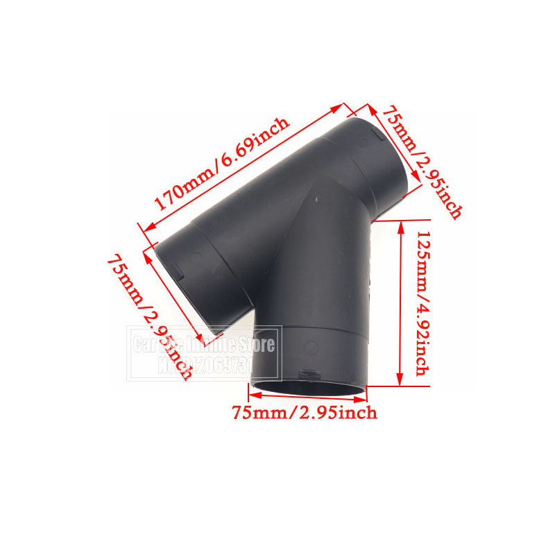 75Mm Y Stuk Air Vent Leidingen Elleboog Pijp Uitlaat Uitlaat Connector Joiner Voor Webasto Eberspaecher Diesel Standkachel Accessor: 75mm-Y