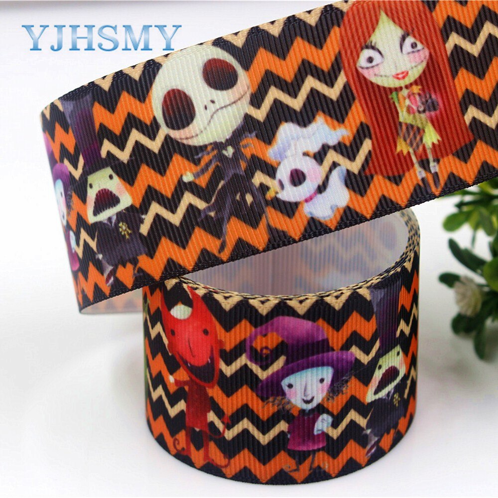 Yjhsmy c -17817-670,38 mm 5 yards halloween termisk transfer trykt grosgrain bånd,tøj tilbehør gør-det-selv pakke materiale