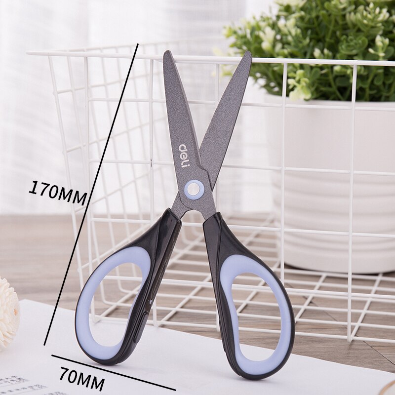 Tijeras con recubrimiento de teflón, tijeras de aleación de acero inoxidable, tijeras de arte para oficina, cinta antiadherente, tijera doméstica: Black