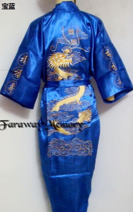 Luksus kimono badekåbe kjole hjemmetøj oversize mænd broderi kinesisk drage morgenkåbe mænd nattøj løst nattøj
