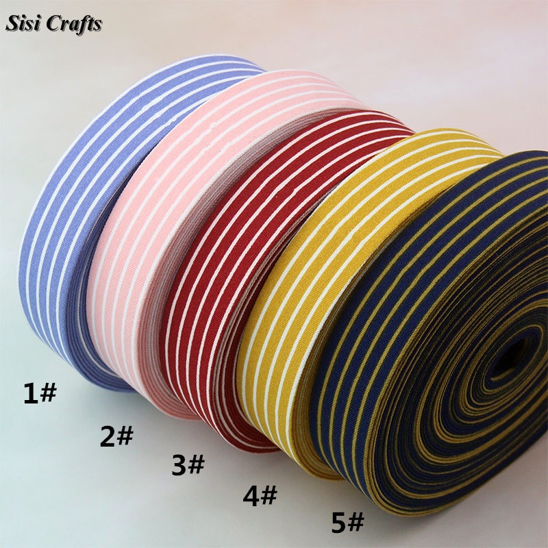 Sisi Crafts Tape Black Red Stripe Ribbon 25mm 10mm 40mm Cotton Fabric Bias Trim Layering DIY Hair Bow Tie Collar Sewing Material