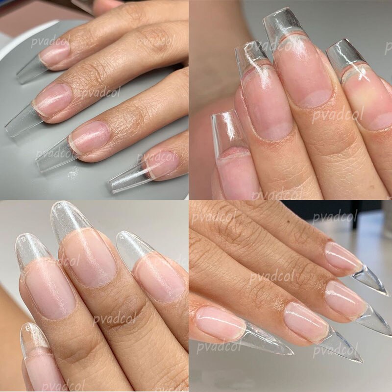 Gel X Nails Long Coffin Stiletto Full Cover Sculpted Extension System False Nail Tips 240pcs/bag