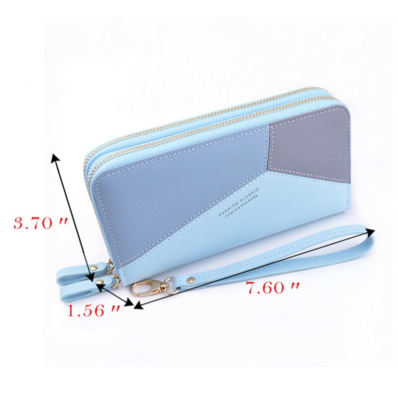 Trendy Women Wallets Long Zipper Wallet Female Student Korean Version Stitching Contrast Patchwork Wild Coin Purse Holder