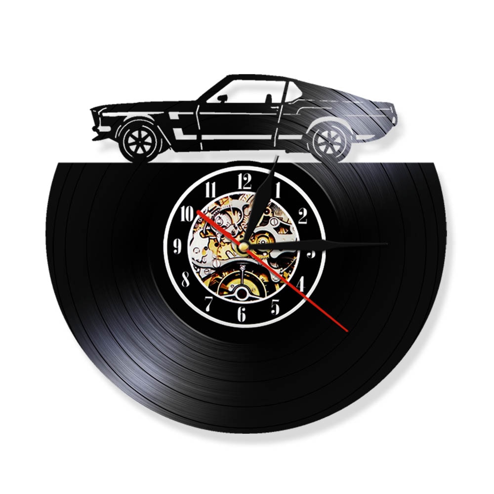 Automobile Vinyl Lp Record Wandklok Vintage Verlichte Horloge Met Afstandsbediening Retro Klassieke Auto Nachtlampje Saat