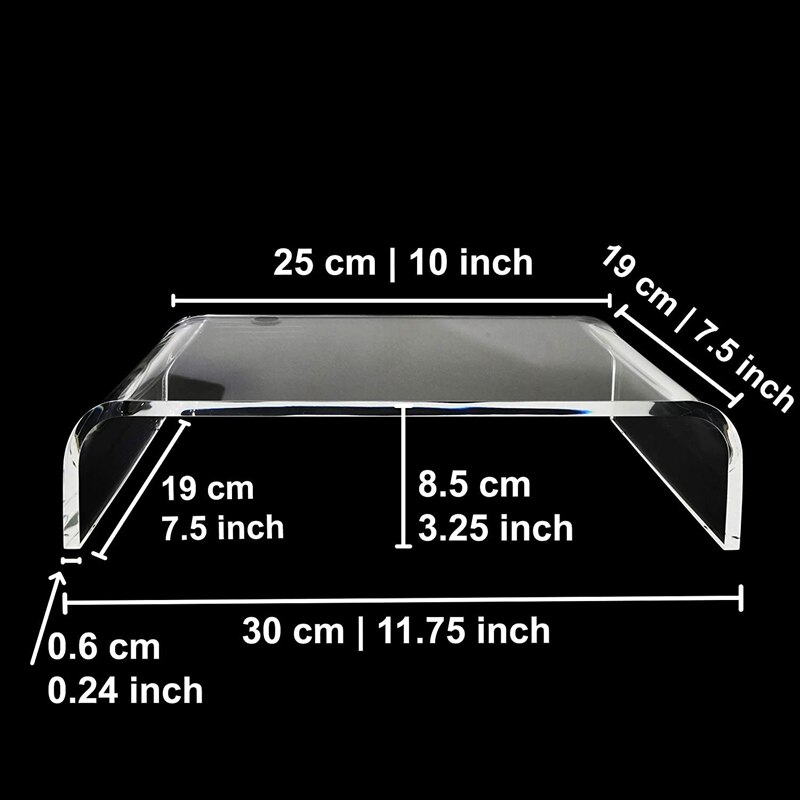 Acrylic Display Stand Transparent Display Stand Laptop/PC/Multimedia Display Stand Suitable for Home Office, Small