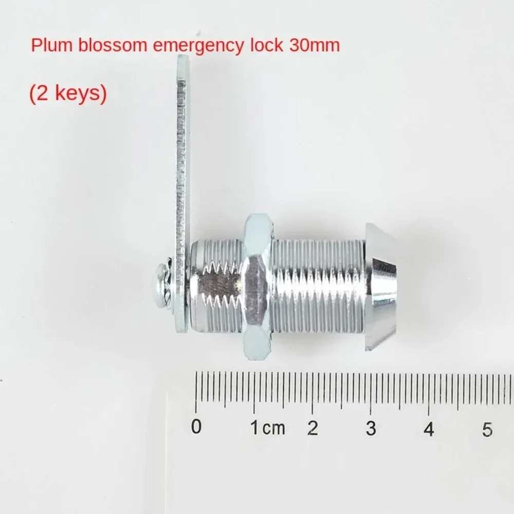 Cerradura de lengüeta mecánica cilíndrica, 16/20/25/30mm, cajón de archivo de mesa, caja de seguridad, cerradura de repuesto con 2 llaves de flor de ciruelo: Plata