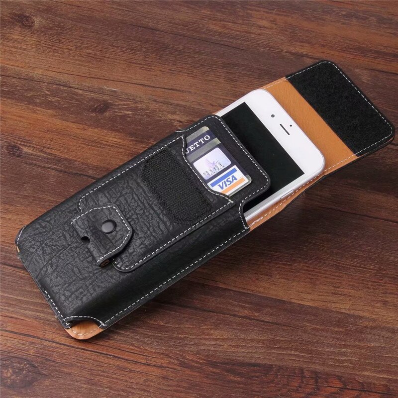 Funda de cuero Universal para teléfono móvil Paquete de cintura Clip de bolsillo para Motorola One Zoom Action Vision G7 Power E6 G6 e5 Plus jugar
