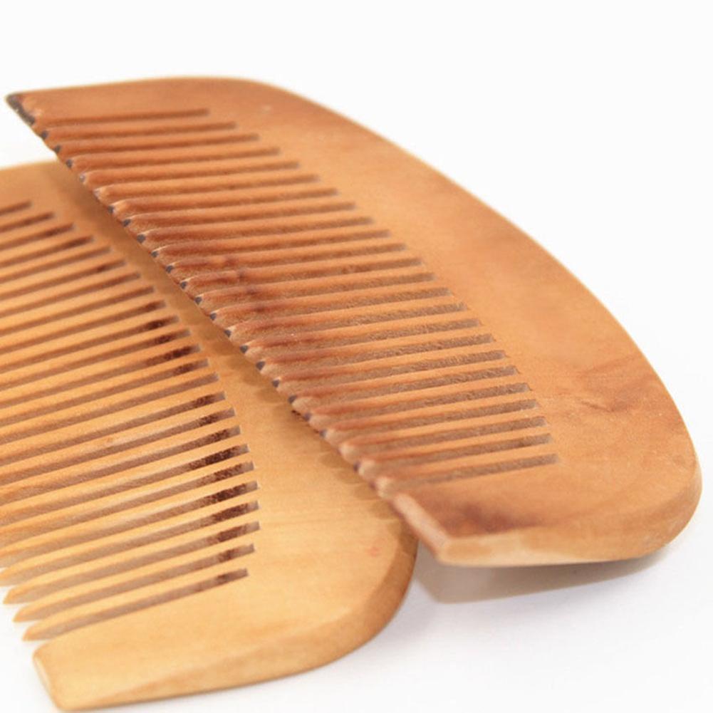1 Pcs Natuurlijke Walnoot Hout Kam Verdikte Zachte Tand Beaut Baard Tanden Anti-Statische Kam Hoofd Close Houten Haar care Massage Y3W0