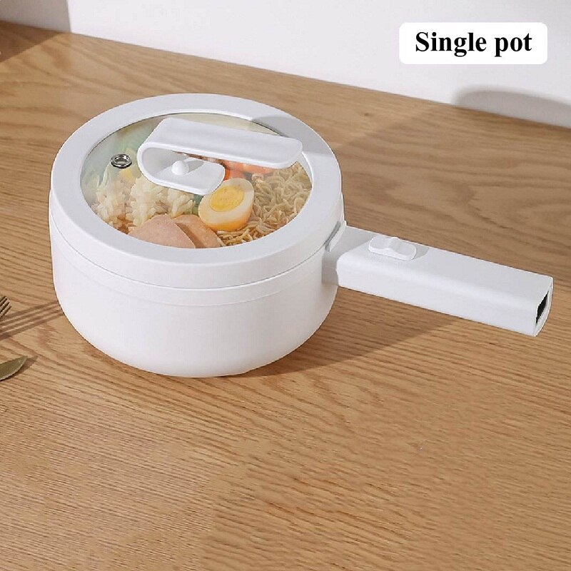 Poêle à frire électrique intégrée, 220V, multifonction, cuiseur vapeur, pour petit déjeuner, l: Single pot white / CN