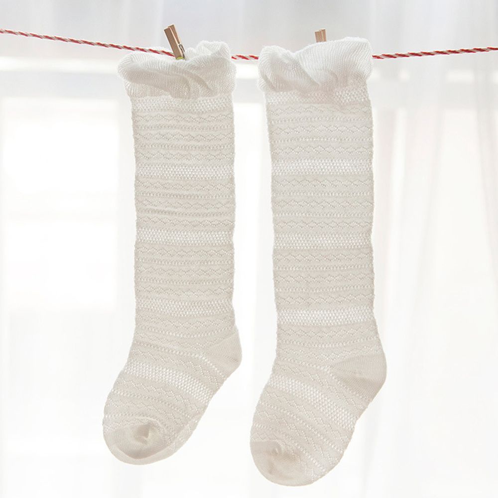 Medias de verano para bebé, malla delgada, red transpirable de algodón para recién nacido, medias por encima de la rodilla ajustadas de algodón
