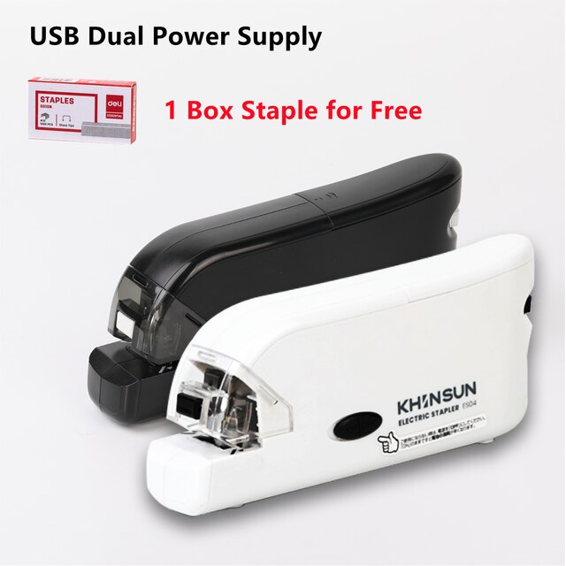 Electric Stapler Automatic stapler accessories Stationery No.10 Staples School and office supplies free of hand: black