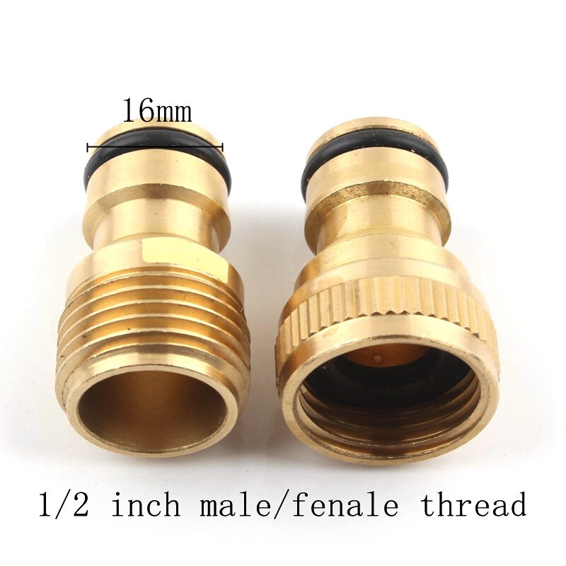 1/2" Female Male Thread Brass Quick Connector Water Tap Faucet Nozzle Joint 16mm Hose Adapter Air Pump Garden Irrigation Fitting
