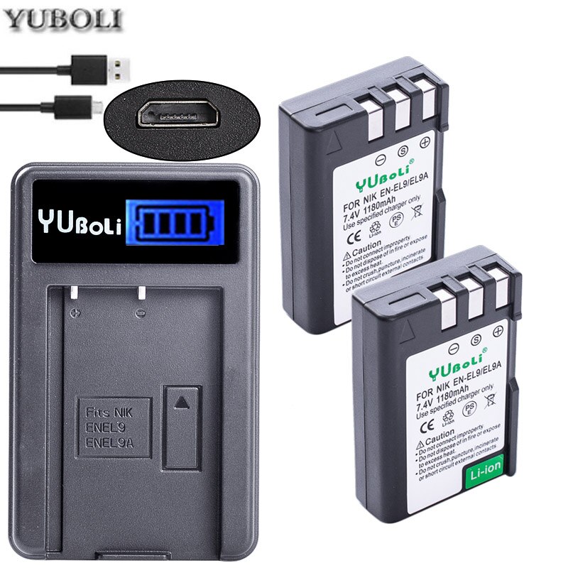 Bateria EN-EL9 ENEL9 ENEL9A es EL9 EN-EL9a es EL9a EL9a Cámara Li-Ion batería para Nikon EN-EL9a D40 D60 D40X D5000 D3000 Cámara: chagrer and 2battery