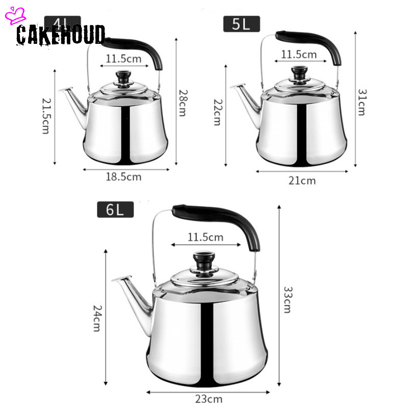 Thick Stainless Steel Household Kettle Gas-fired Induction Cooker Water Boiling Automatic Whistle Camping Portable Open Kettle