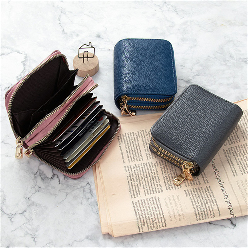 1Pc Unisex 2 Lagen Kaarthouder Leer Vrouwen Creditcards Case Vrouwelijke Visitekaarthouder Portemonnee Tarjetero Hombre