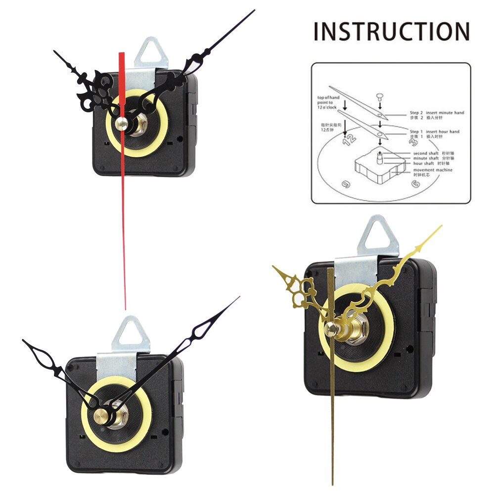 Stille Grote Wandklok Quartz Klok Movement Mechanism Handen Klok Reparatie Tool Onderdelen Kit Set Diy Wandklok Vervanging Kit