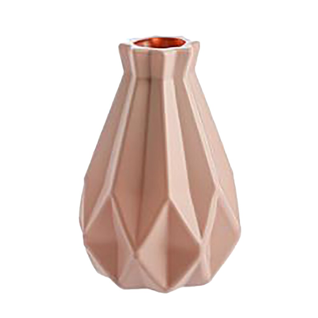 Onbreekbaar Vaas Origami Plastic Vaas Melkwit Imitatie Keramische Bloempot Bloemenmand Bloem Vaas Home Decor
