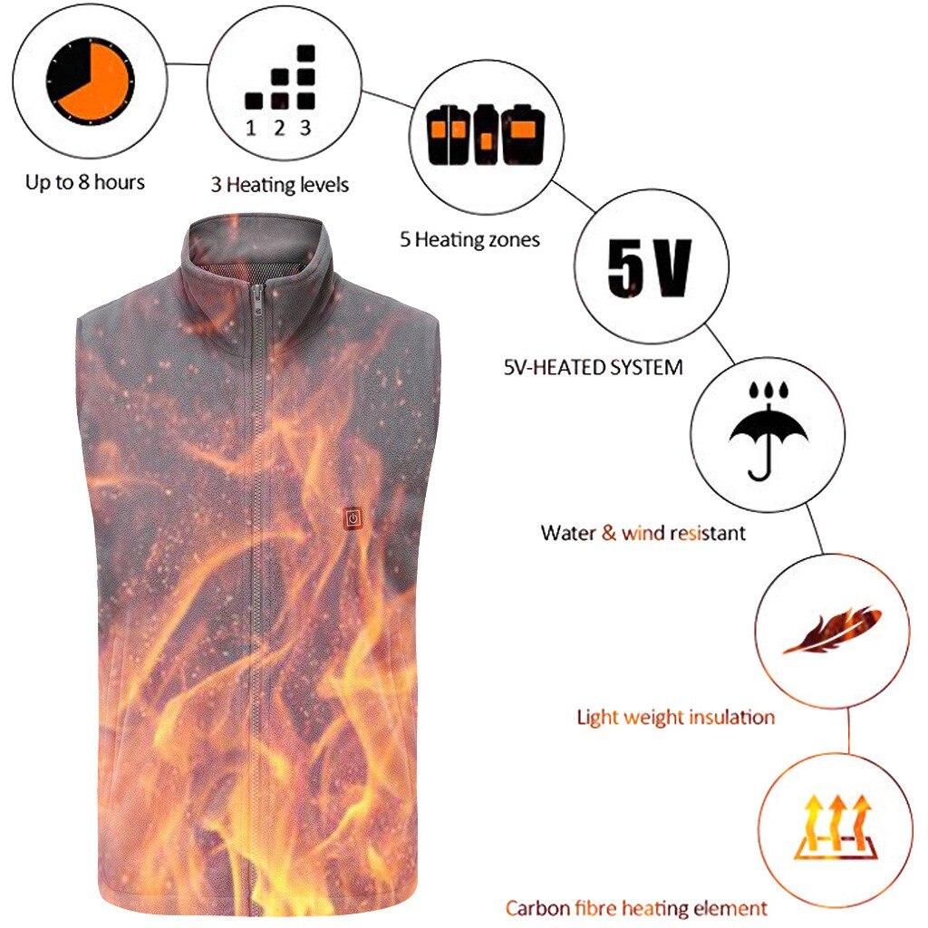 Winter Frauen Männer Weste Smart USB Zurück Elektrische Heizung Jacken Anzug Warme Unten Sleeveless Weste Jacken Männer Frauen Weste veste homme