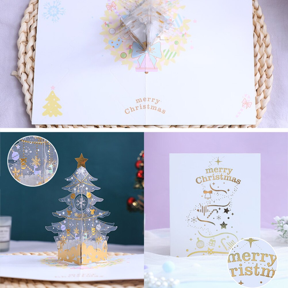 Christmas Tree 3D Pop-Up Greeting Card Merry Christmas Greeting Cards for Kids L9